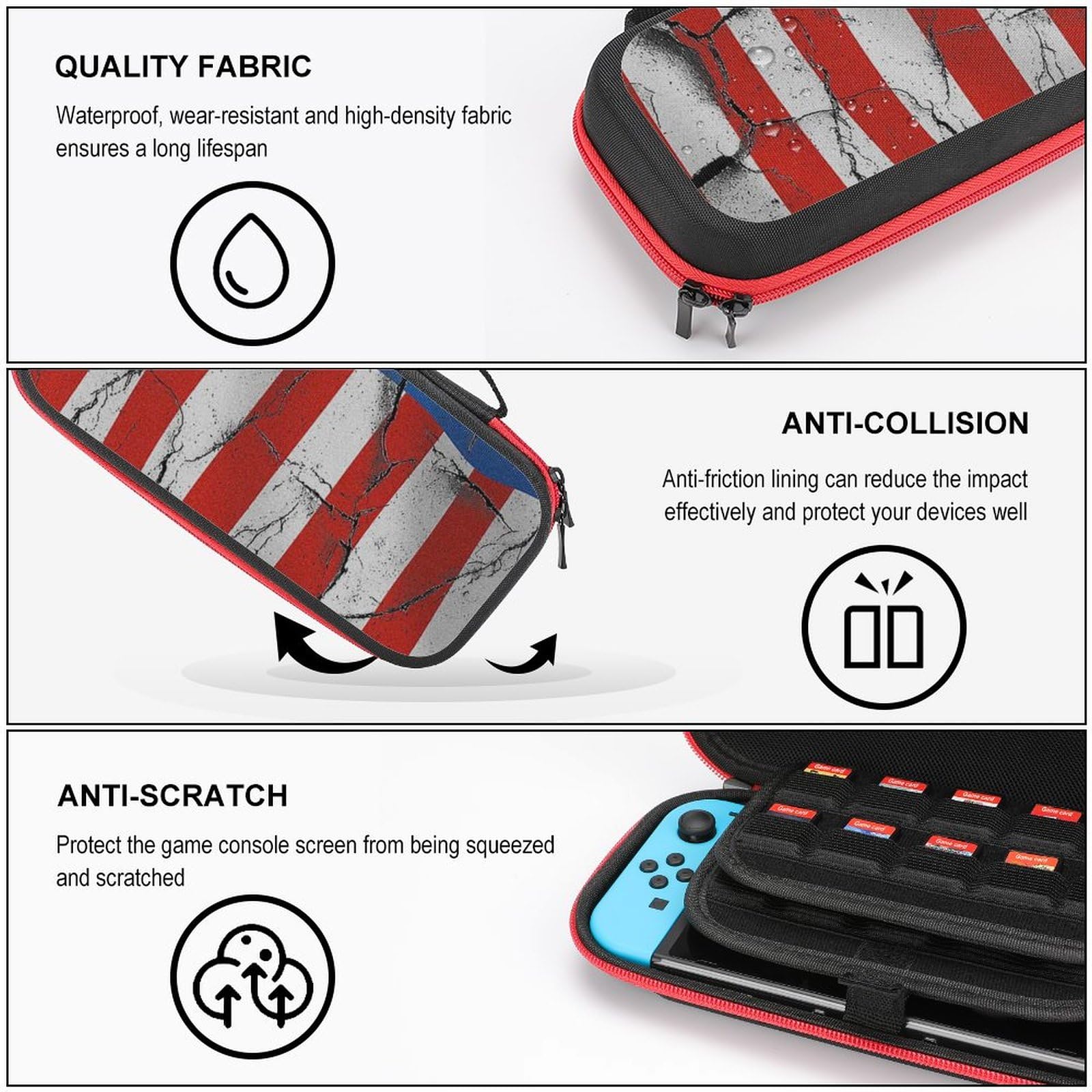 Amazon.co.jp: Switch ケース 割れたアメリカの旗 スイッチ ケース